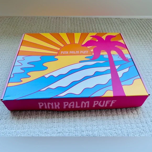 Pink Palm Puff Box - Picture 2 of 4